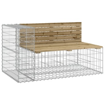 vidaXL Παγκάκι Κήπου Συρματοκιβώτιο 122x71x65,5cm Εμποτ. Ξύλο Πεύκου 1 τεμ.