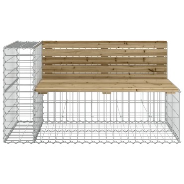 vidaXL Παγκάκι Κήπου Συρματοκιβώτιο 122x71x65,5cm Εμποτ. Ξύλο Πεύκου 1 τεμ.
