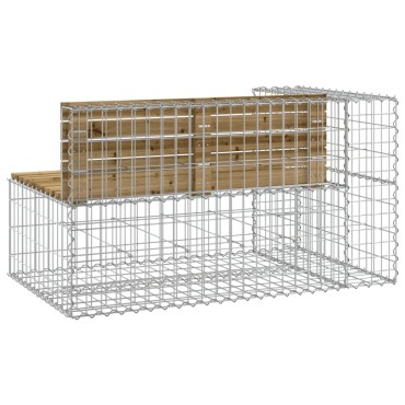 vidaXL Παγκάκι Κήπου Συρματοκιβώτιο 122x71x65,5cm Εμποτ. Ξύλο Πεύκου 1 τεμ.