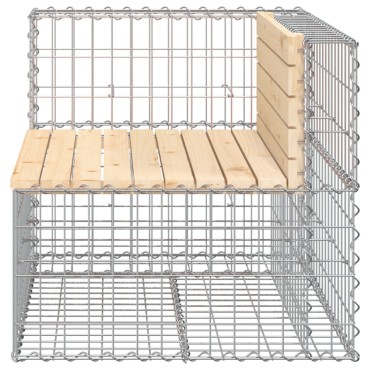 vidaXL Παγκάκι Κήπου Συρματοκιβώτιο 92x71x65,5cm Μασίφ Ξύλο Πεύκου 1 τεμ.