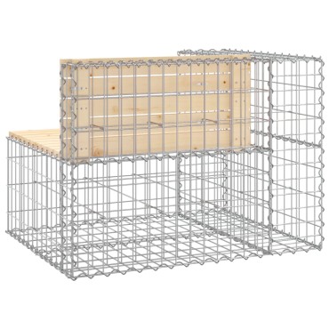 vidaXL Παγκάκι Κήπου Συρματοκιβώτιο 92x71x65,5cm Μασίφ Ξύλο Πεύκου 1 τεμ.
