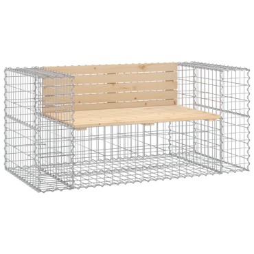 vidaXL Παγκάκι Κήπου Συρματοκιβώτιο 143x71x65,5cm Μασίφ Ξύλο Πεύκου 1 τεμ.