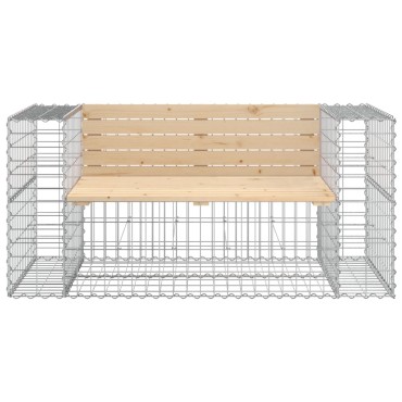 vidaXL Παγκάκι Κήπου Συρματοκιβώτιο 143x71x65,5cm Μασίφ Ξύλο Πεύκου 1 τεμ.
