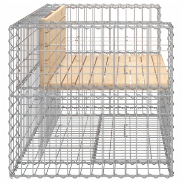 vidaXL Παγκάκι Κήπου Συρματοκιβώτιο 143x71x65,5cm Μασίφ Ξύλο Πεύκου 1 τεμ.
