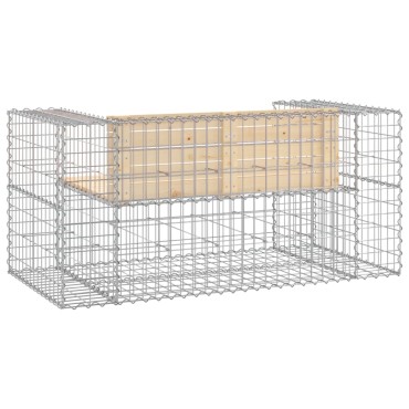 vidaXL Παγκάκι Κήπου Συρματοκιβώτιο 143x71x65,5cm Μασίφ Ξύλο Πεύκου 1 τεμ.