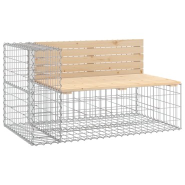 vidaXL Παγκάκι Κήπου Συρματοκιβώτιο 122x71x65,5cm Μασίφ Ξύλο Πεύκου 1 τεμ.
