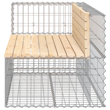 vidaXL Παγκάκι Κήπου Συρματοκιβώτιο 122x71x65,5cm Μασίφ Ξύλο Πεύκου 1 τεμ.