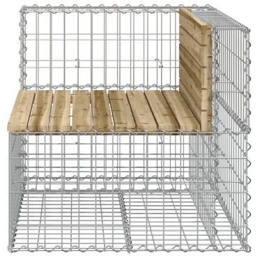 vidaXL Παγκάκι Κήπου Συρματοκιβώτιο 92x71x65,5cm Εμποτ. Ξύλο Πεύκου 1 τεμ.
