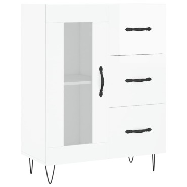 vidaXL Ντουλάπι Γυαλιστερό Λευκό 69,5x34x90cm Επεξεργασμένο Ξύλο 1 τεμ.