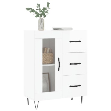 vidaXL Ντουλάπι Γυαλιστερό Λευκό 69,5x34x90cm Επεξεργασμένο Ξύλο 1 τεμ.