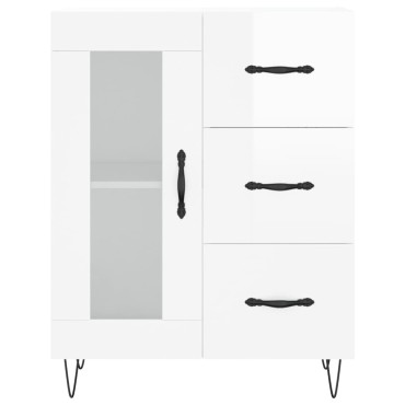 vidaXL Ντουλάπι Γυαλιστερό Λευκό 69,5x34x90cm Επεξεργασμένο Ξύλο 1 τεμ.