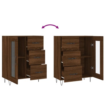 vidaXL Ντουλάπι Καφέ Δρυς 69,5x34x90cm Επεξεργασμένο Ξύλο 1 τεμ.