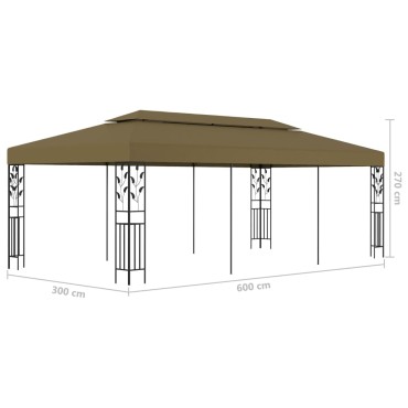 vidaXL Κιόσκι Taupe 6 x 3 μ. 180 γρ/μ²