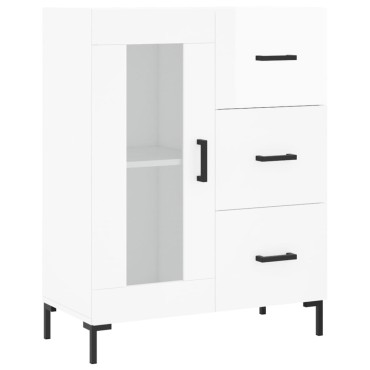 vidaXL Ντουλάπι Γυαλιστερό Λευκό 69,5x34x90cm Επεξεργασμένο Ξύλο 1 τεμ.