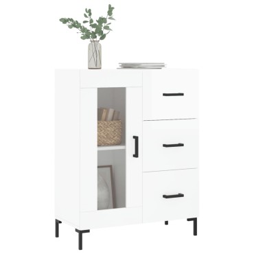vidaXL Ντουλάπι Γυαλιστερό Λευκό 69,5x34x90cm Επεξεργασμένο Ξύλο 1 τεμ.