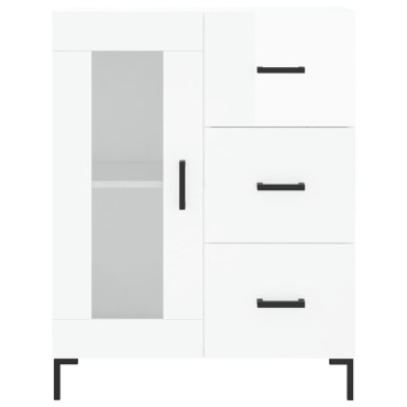vidaXL Ντουλάπι Γυαλιστερό Λευκό 69,5x34x90cm Επεξεργασμένο Ξύλο 1 τεμ.