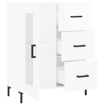 vidaXL Ντουλάπι Γυαλιστερό Λευκό 69,5x34x90cm Επεξεργασμένο Ξύλο 1 τεμ.