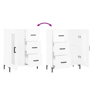 vidaXL Ντουλάπι Γυαλιστερό Λευκό 69,5x34x90cm Επεξεργασμένο Ξύλο 1 τεμ.
