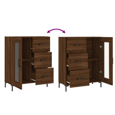 vidaXL Ντουλάπι Καφέ Δρυς 69,5x34x90cm Επεξεργασμένο Ξύλο 1 τεμ.