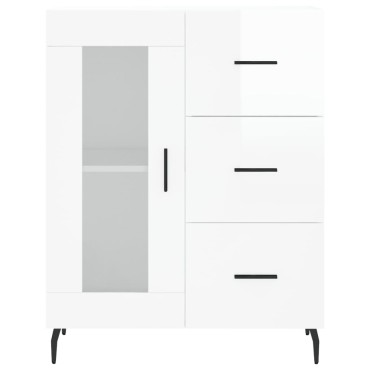 vidaXL Ντουλάπι Γυαλιστερό Λευκό 69,5x34x90cm Επεξεργασμένο Ξύλο 1 τεμ.