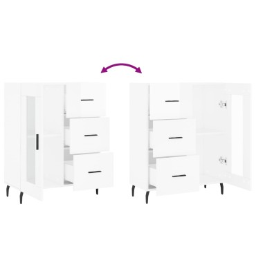 vidaXL Ντουλάπι Γυαλιστερό Λευκό 69,5x34x90cm Επεξεργασμένο Ξύλο 1 τεμ.