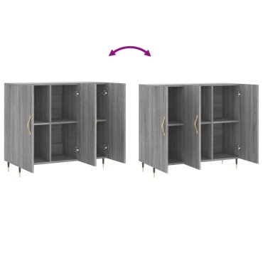 vidaXL Ντουλάπι Γκρι Sonoma 90x34x80cm από Επεξεργασμένο Ξύλο 1 τεμ.