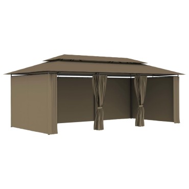 vidaXL Κιόσκι με Κουρτίνες Taupe 600 x 298 x 270 εκ. 180 γρ./μ²