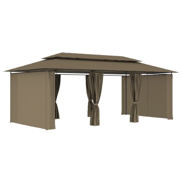 vidaXL Κιόσκι με Κουρτίνες Taupe 600 x 298 x 270 εκ. 180 γρ./μ²