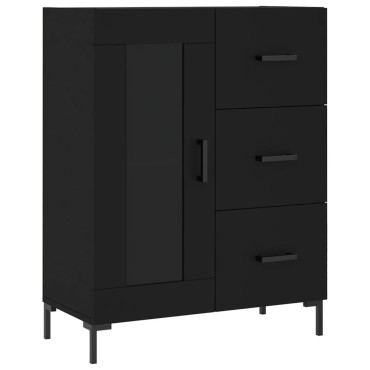 vidaXL Συρταριέρα Μαύρη 69,5x34x90cm από Επεξεργασμένο Ξύλο 1 τεμ.