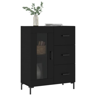 vidaXL Συρταριέρα Μαύρη 69,5x34x90cm από Επεξεργασμένο Ξύλο 1 τεμ.