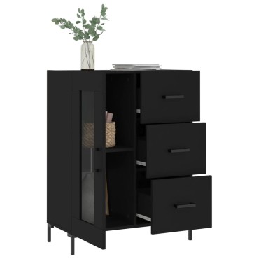vidaXL Συρταριέρα Μαύρη 69,5x34x90cm από Επεξεργασμένο Ξύλο 1 τεμ.