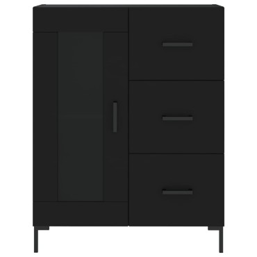 vidaXL Συρταριέρα Μαύρη 69,5x34x90cm από Επεξεργασμένο Ξύλο 1 τεμ.