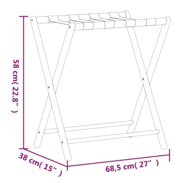 vidaXL Ράφι Αποσκευών Μαύρο 68,5 x 38 x 58 εκ. από Μπαμπού