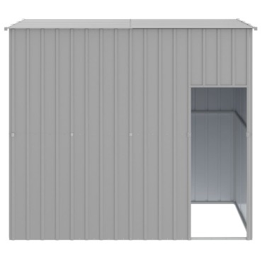 vidaXL Σπιτάκι Σκύλου με Οροφή Αν. Γκρι 214x153x181 εκ Γαλβαν. Χάλυβας
