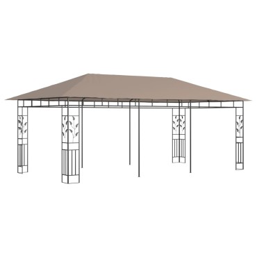 vidaXL Κιόσκι με Αντικουνουπικό Δίχτυ Taupe 6x3x2,73 μ. / 180 γρ./μ²