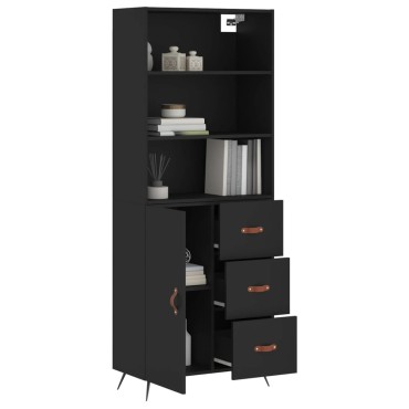 vidaXL Ντουλάπι Μαύρο 69,5x34x180cm από Επεξεργασμένο Ξύλο 1 τεμ.