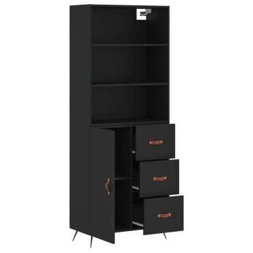 vidaXL Ντουλάπι Μαύρο 69,5x34x180cm από Επεξεργασμένο Ξύλο 1 τεμ.