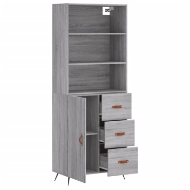 vidaXL Ντουλάπι Γκρι Sonoma 69,5x34x180cm Επεξεργασμένο Ξύλο 1 τεμ.