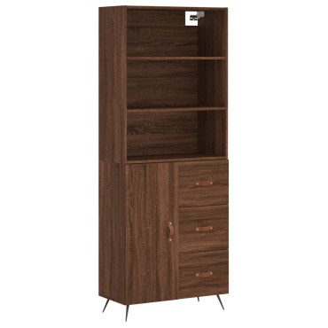 vidaXL Ντουλάπι Καφέ Δρυς 69,5x34x180cm από Επεξεργασμένο Ξύλο 1 τεμ.