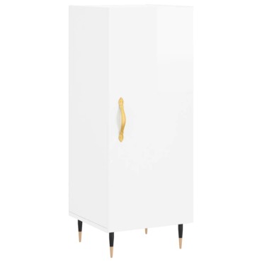 vidaXL Ντουλάπι Γυαλιστερό Λευκό 34,5x34x90cm Επεξεργασμένο Ξύλο 1 τεμ.