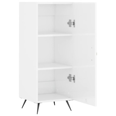 vidaXL Ντουλάπι Γυαλιστερό Λευκό 34,5x34x90cm Επεξεργασμένο Ξύλο 1 τεμ.