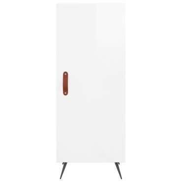 vidaXL Ντουλάπι Γυαλιστερό Λευκό 34,5x34x90cm Επεξεργασμένο Ξύλο 1 τεμ.