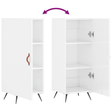 vidaXL Ντουλάπι Γυαλιστερό Λευκό 34,5x34x90cm Επεξεργασμένο Ξύλο 1 τεμ.