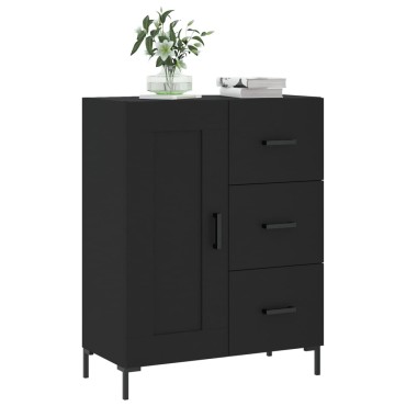 vidaXL Συρταριέρα Μαύρη 69,5x34x90cm από Επεξεργασμένο Ξύλο 1 τεμ.