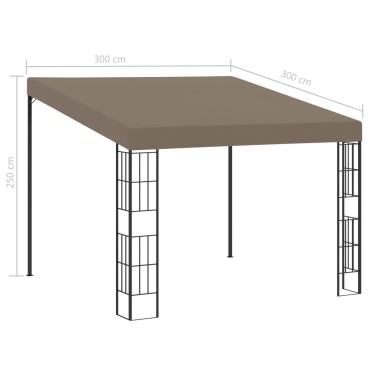 vidaXL Κιόσκι Επιτοίχιο Taupe 3 x 3 μ. Υφασμάτινο