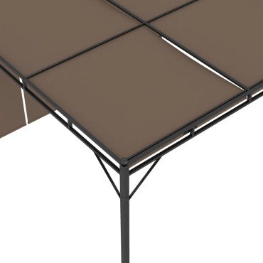 vidaXL Κιόσκι Κήπου Taupe 3 x 3 x 2,25 μ. με Πλαϊνή Κουρτίνα