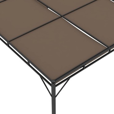 vidaXL Κιόσκι Κήπου Taupe 4 x 3 x 2,25 μ. με Πλαϊνή Κουρτίνα