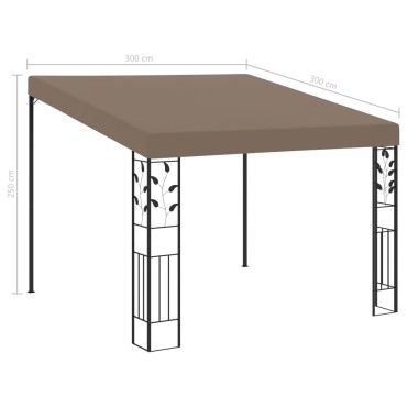 vidaXL Κιόσκι Επιτοίχιο Taupe 3 x 3 x 2,5 μ.