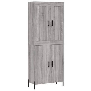 vidaXL Ντουλάπι Γκρι Sonoma 69,5x34x180cm Επεξεργασμένο Ξύλο 1 τεμ.