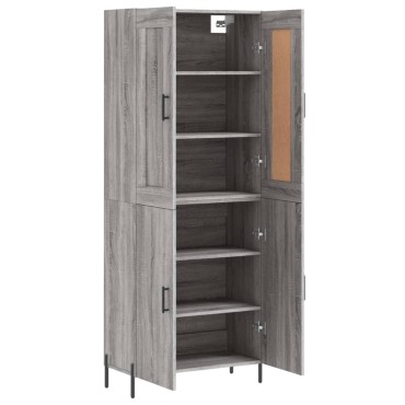 vidaXL Ντουλάπι Γκρι Sonoma 69,5x34x180cm Επεξεργασμένο Ξύλο 1 τεμ.
